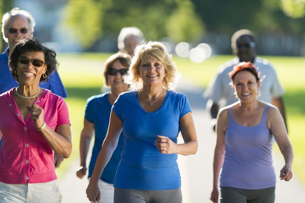 Women walking in park