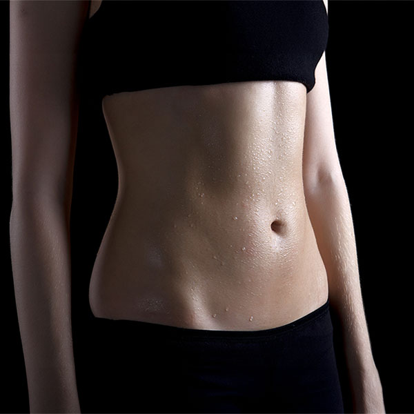 Close-up of a slim torso