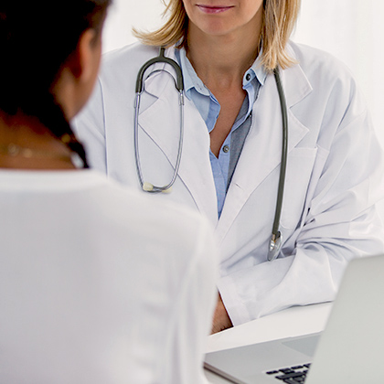 Patient meeting with doctor