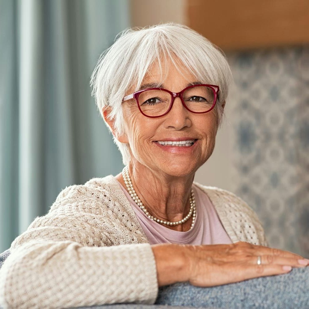 older woman smiling