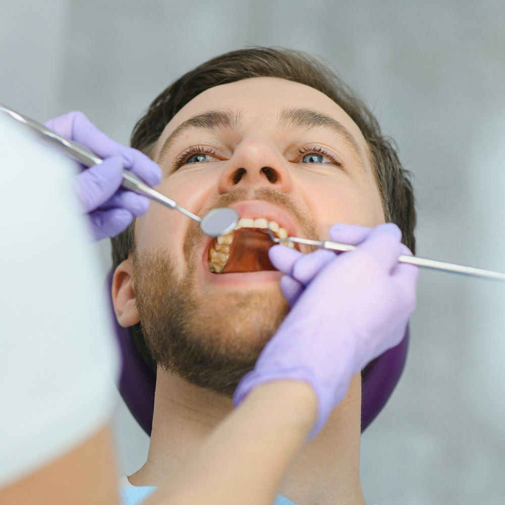 Patient at the periodontists