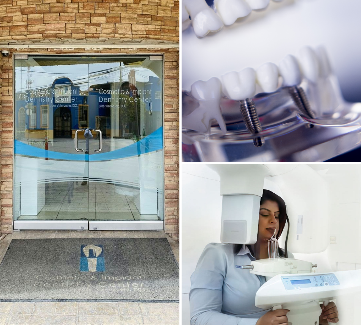 Collage of Cosmetic & Implant Dentistry Center office interior and our dental technology