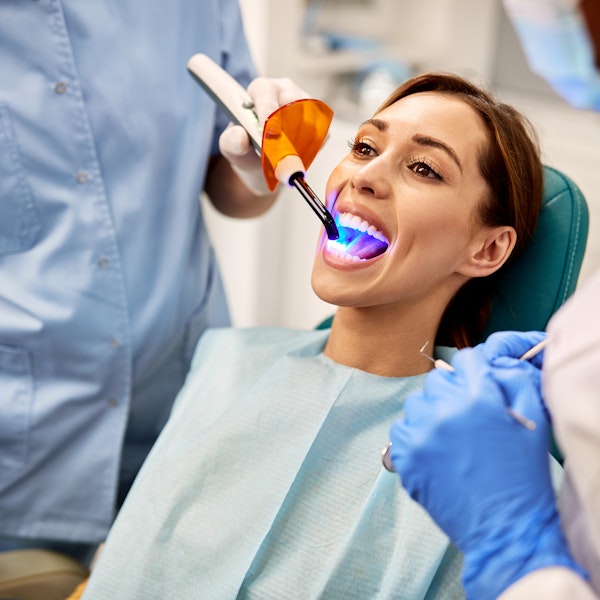 Woman getting a dental filling