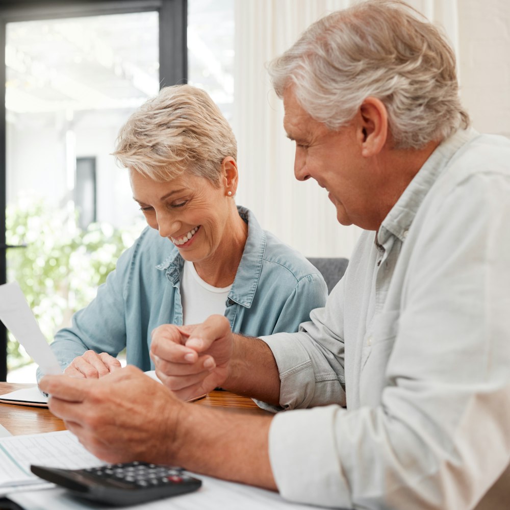 Couple paying bills