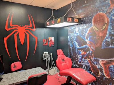 Super hero themed office at David C Spokane D.M.D., M.S. Orthodontics