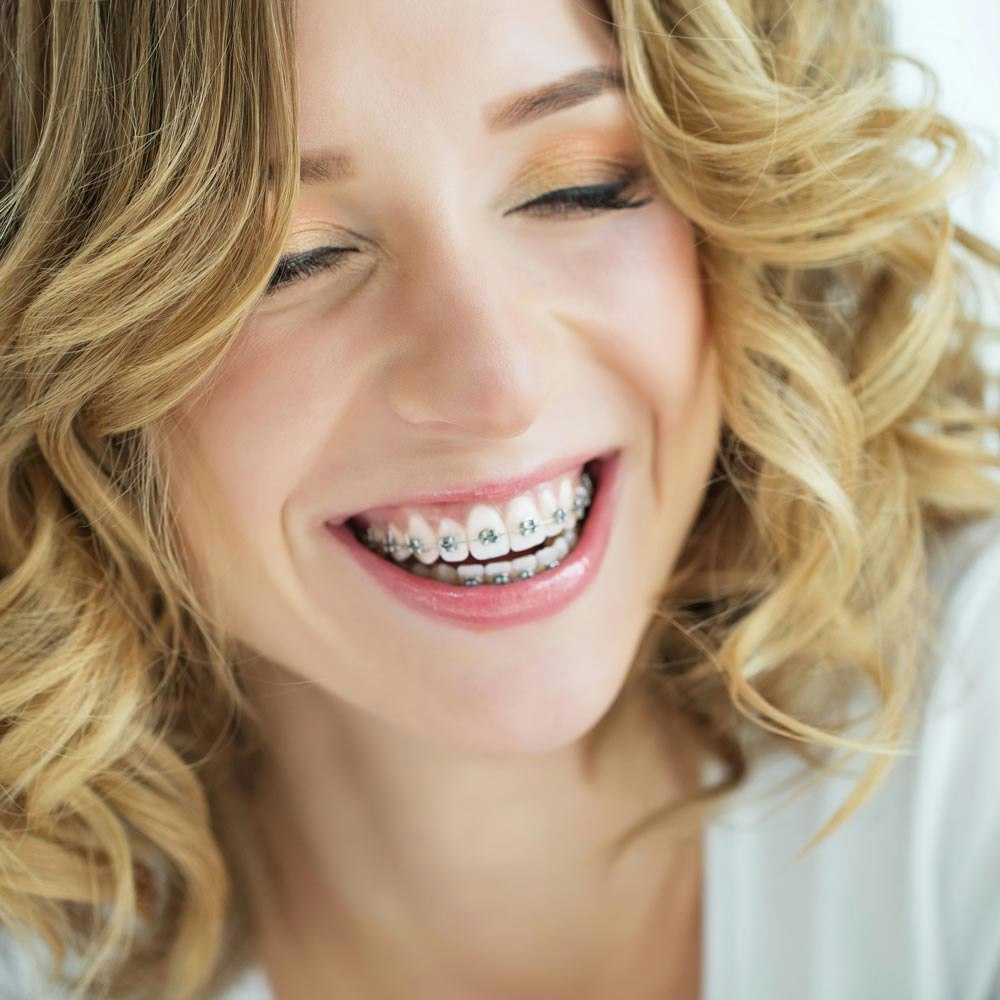 woman with braces