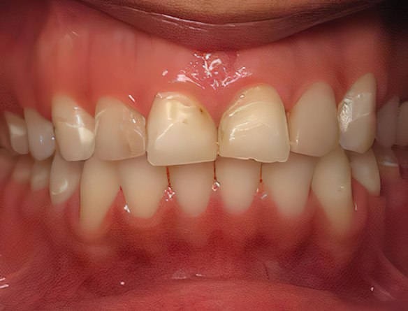 stained, chipped teeth