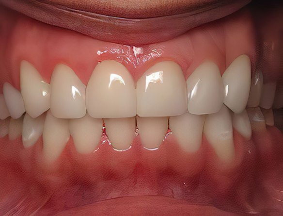 white, straight teeth