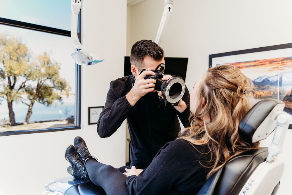 patient having photo taken