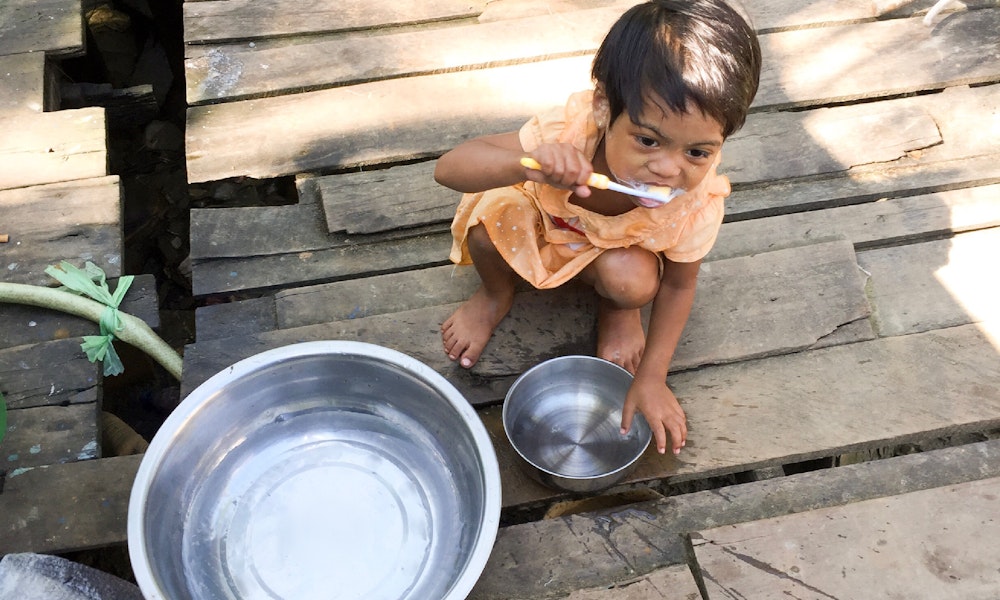 Child benefiting from international dental assistance program