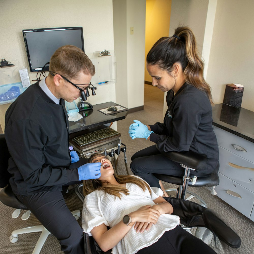 woman during dental exam