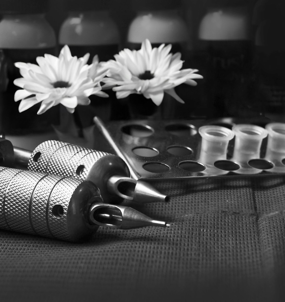 Tattoo equipment and flowers