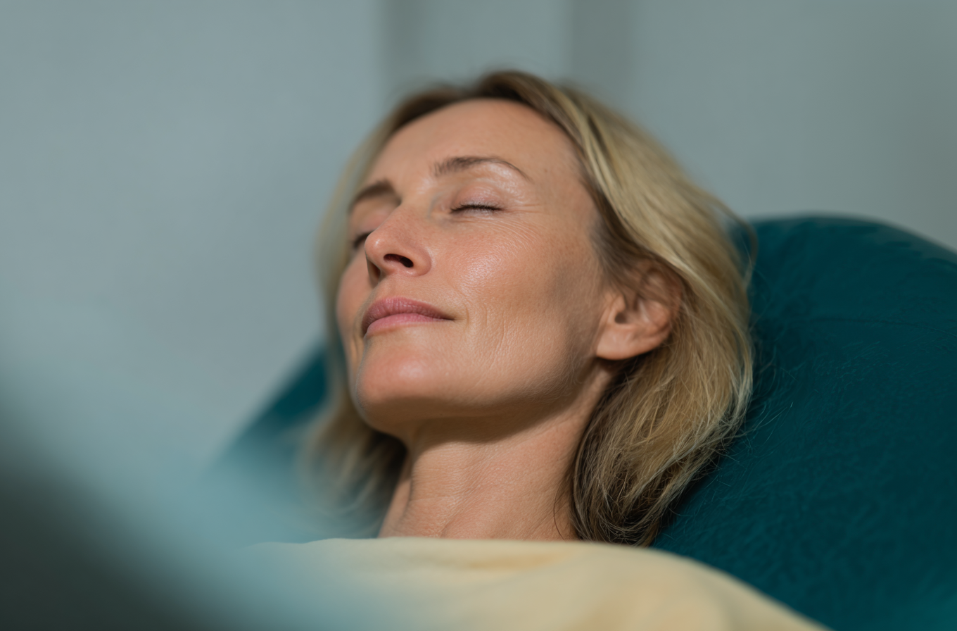 woman calm under dental sedation