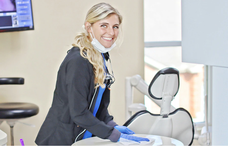 Staff member in exam room