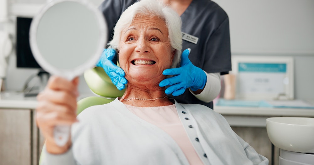 older woman smiling
