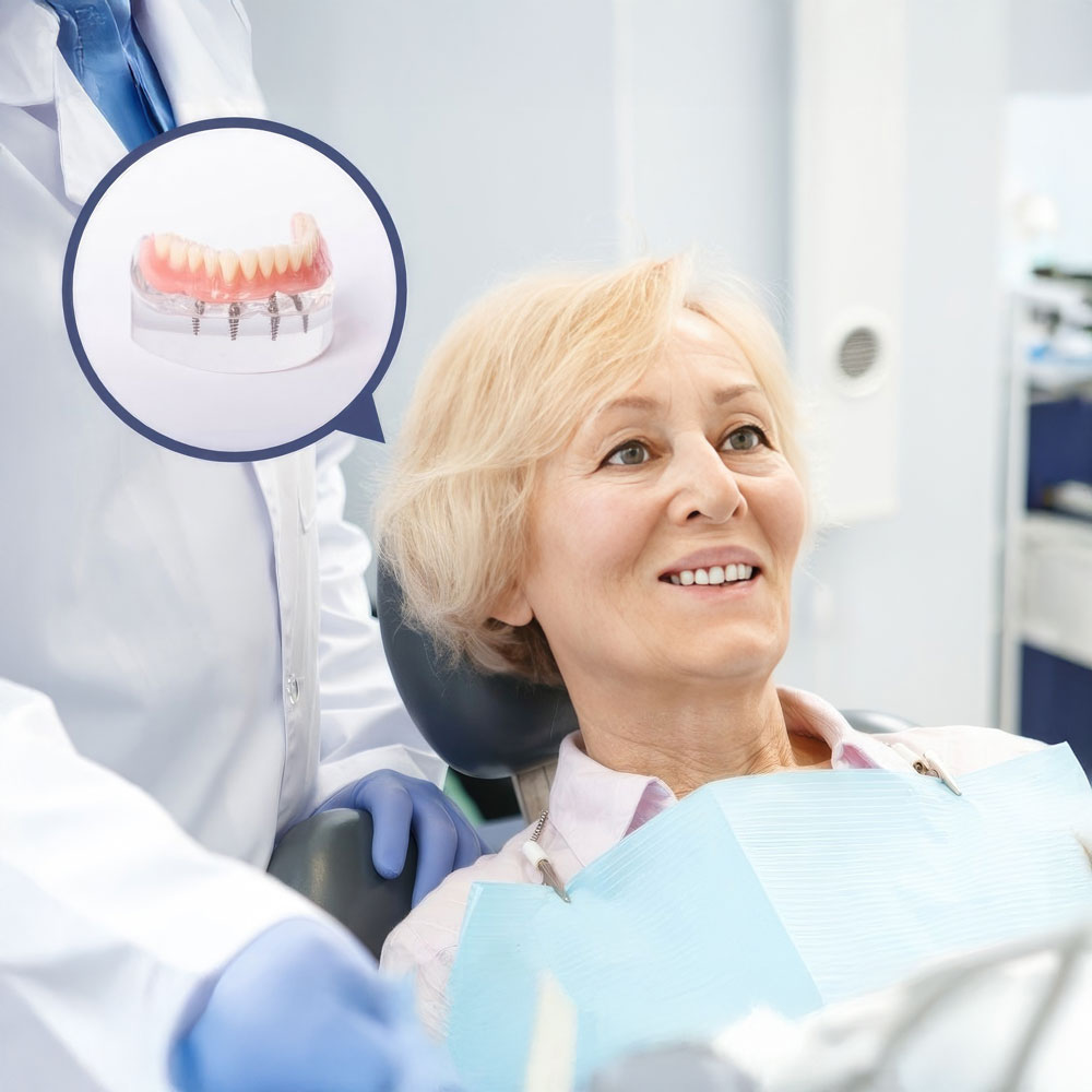 woman learning about all-on-4 during consultation