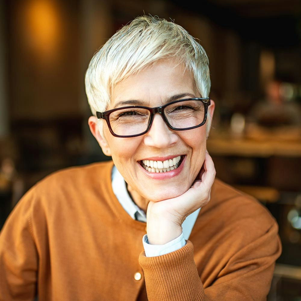 Elderly woman smiling