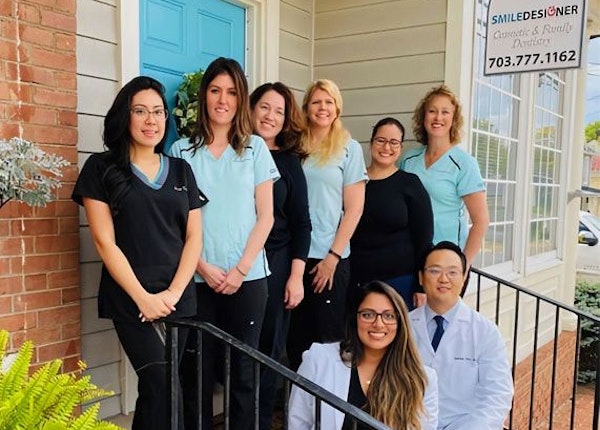 Smile Designer Leesburg staff and exterior of their building