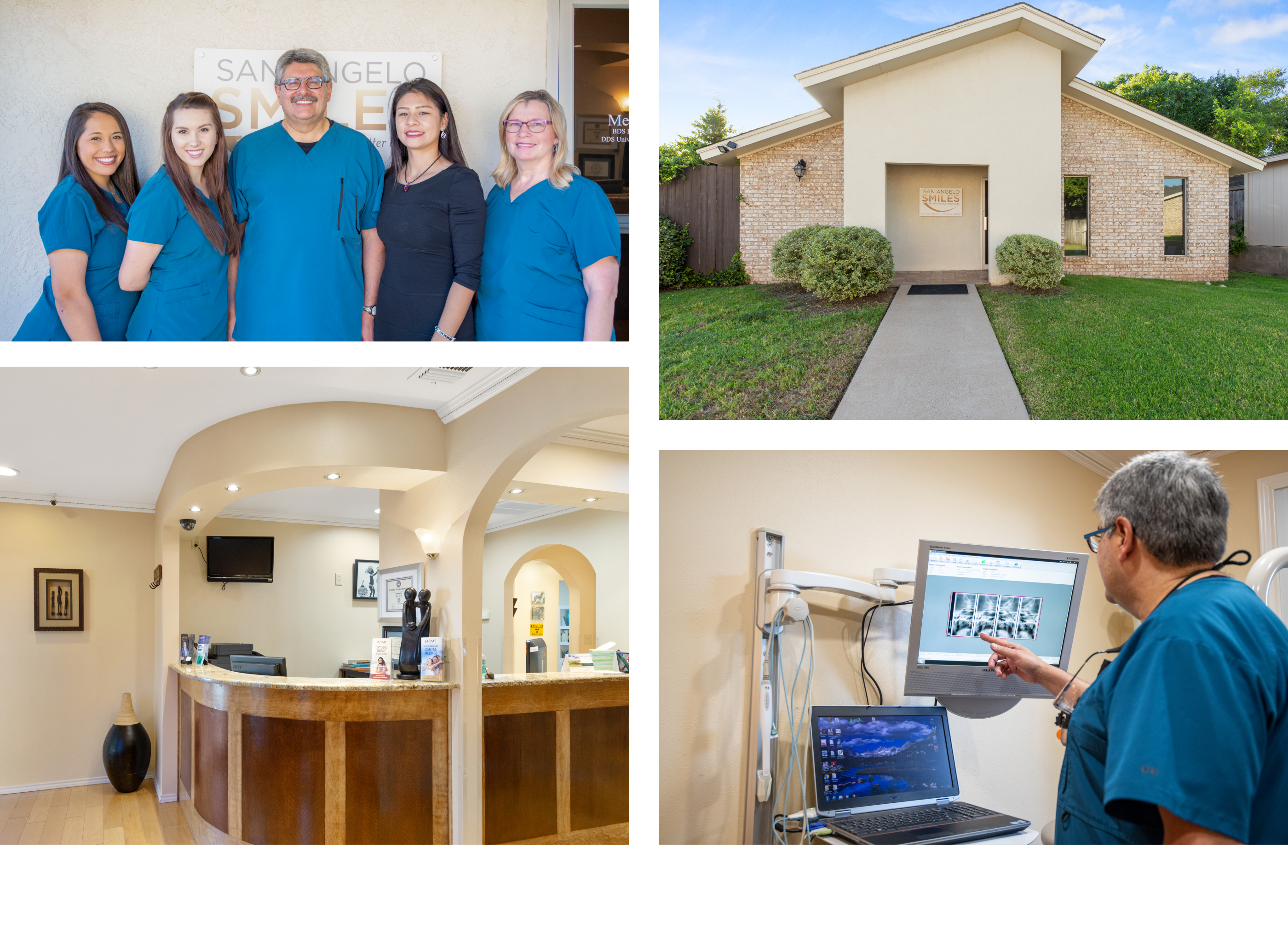 san angelo smiles gallery images of team, exterior and doctor at work