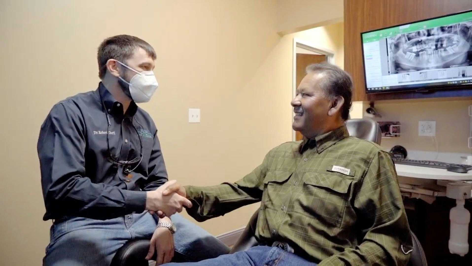 Dr. Zboril with a patient