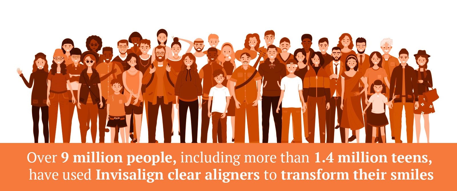 Over 9 million people, including more than 1.4 million teens, have used Invisalign clear aligners to transform their smiles.