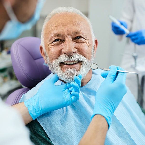 Patient getting dental bonding