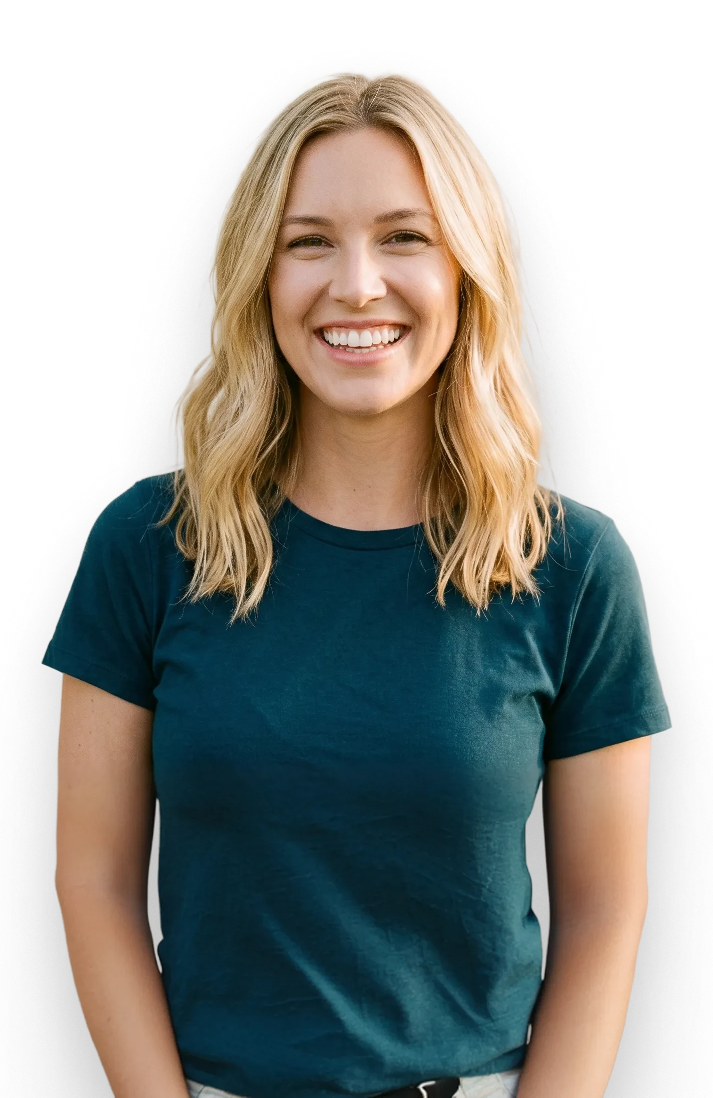 smiling blonde woman