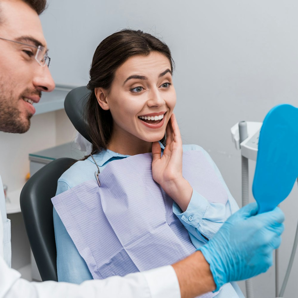 woman happy about her new smile