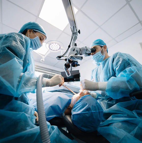 patient having oral surgery done 