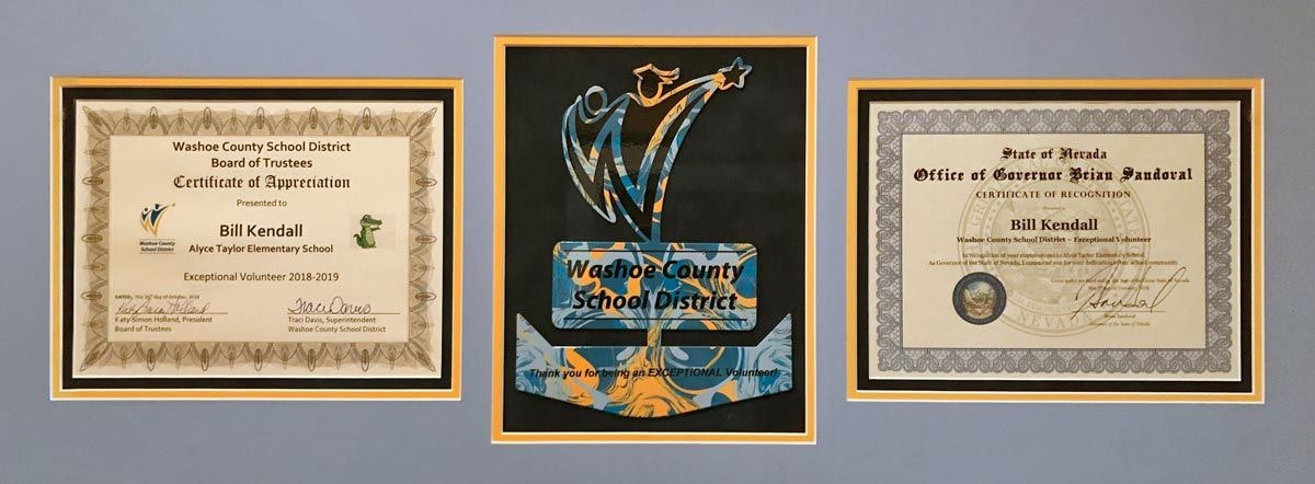 Bill Kendall's recognitions for community services