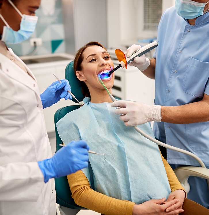 woman receiving dental work