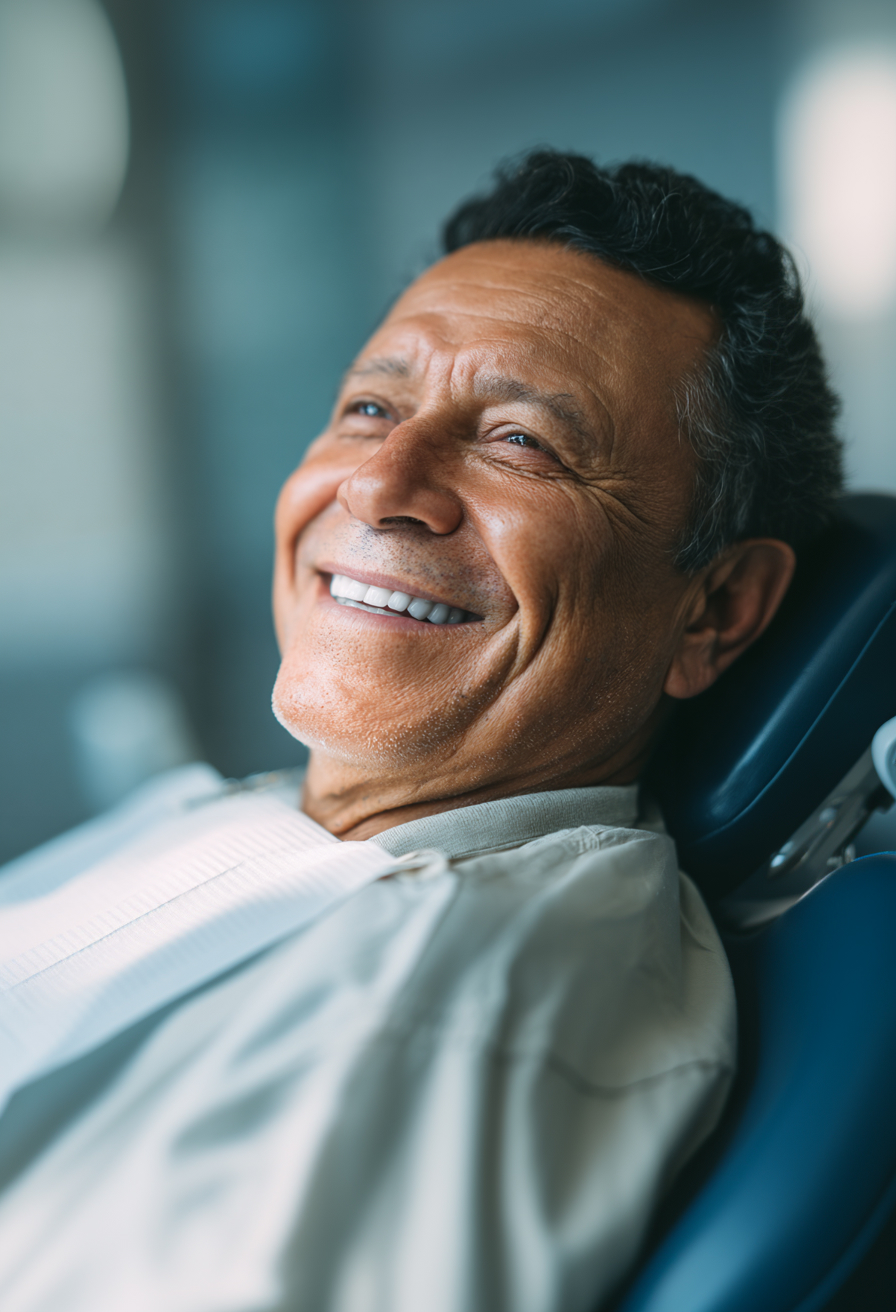 man sedated in the dental chair