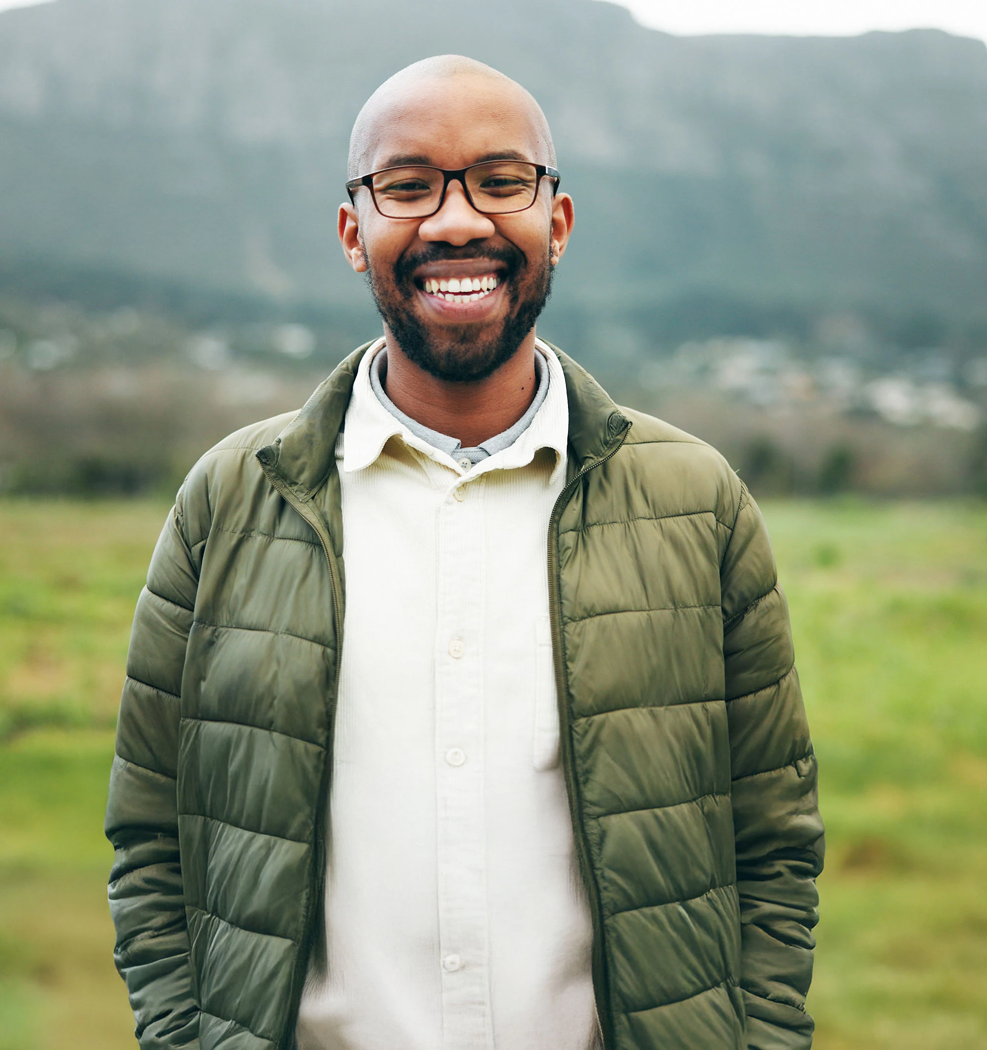 Man outside smiling