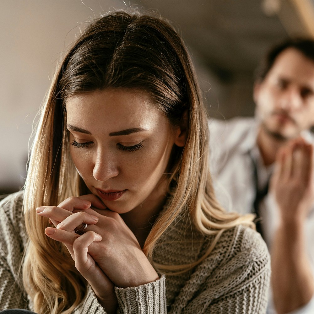 distressed couple considering divorce