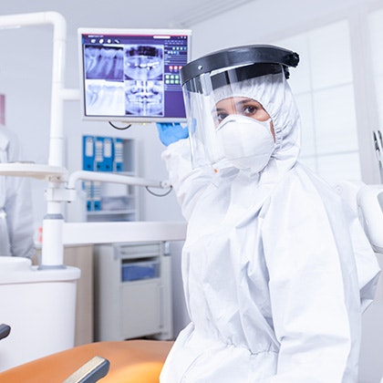 professional showing an x ray