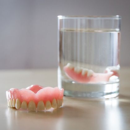 Dentures getting soaked