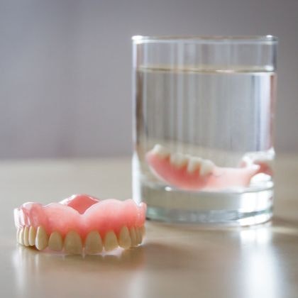 Dentures getting soaked