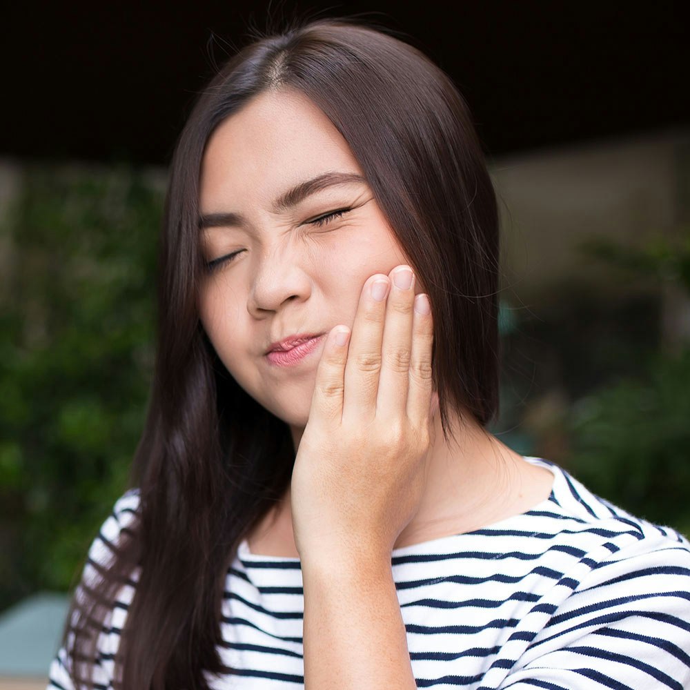 Woman with gum disease