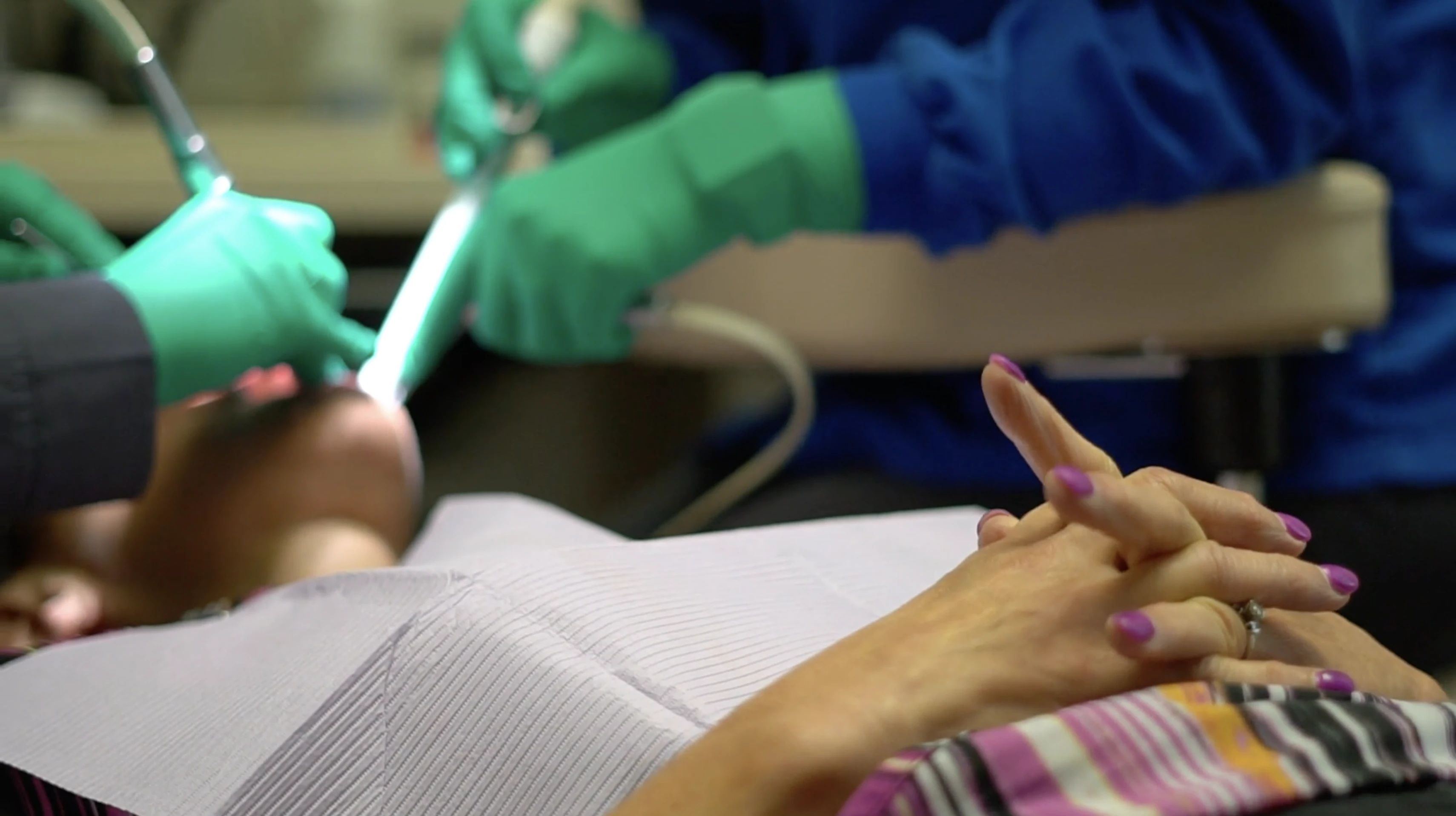 Woman during a dental procedure
