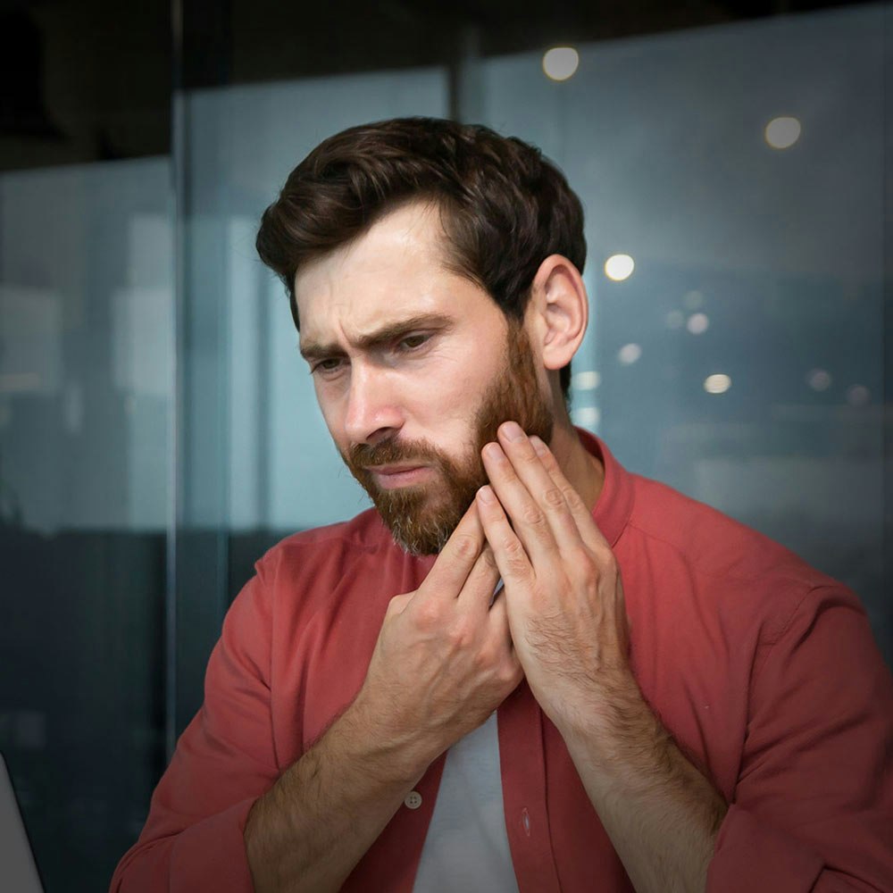 Man with tooth pain