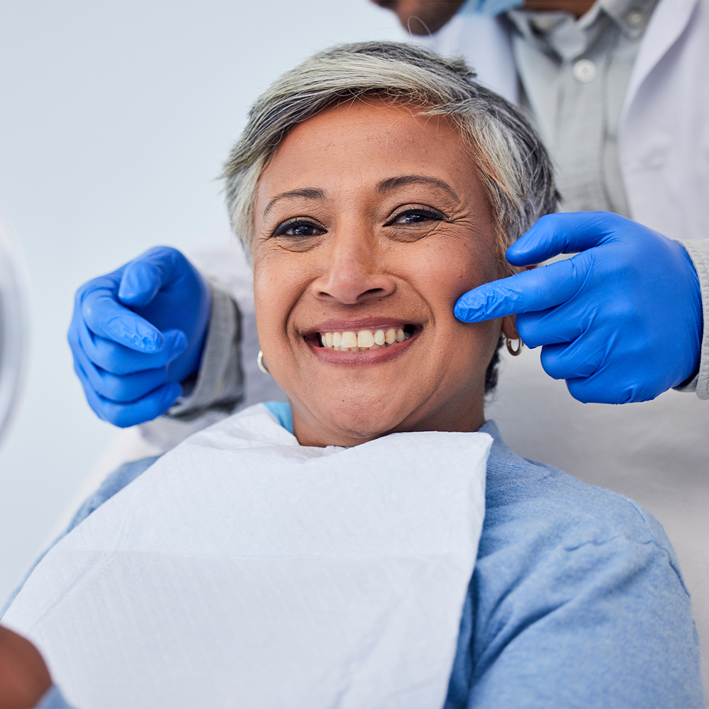 Same-day dental implants patient having a routine exam at out Nutley NJ office