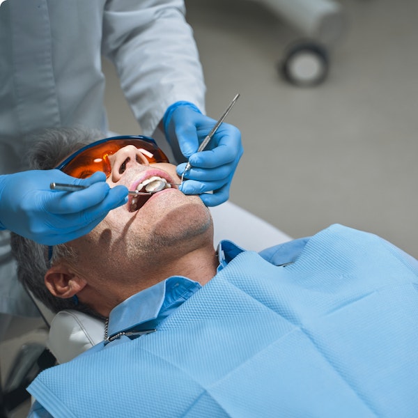 Man during dental exam