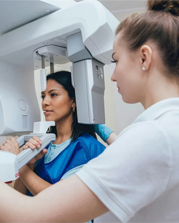 Woman during dental x-ray