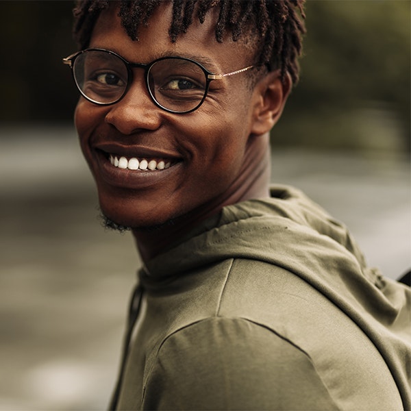 Young man with veneers smiling