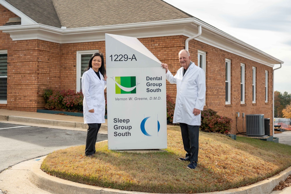 Dr. Greene working on a dental patient