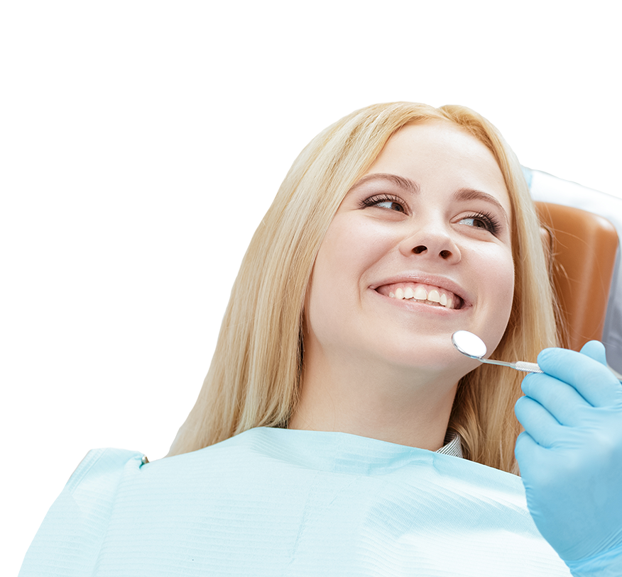 Smiling woman in dentist
