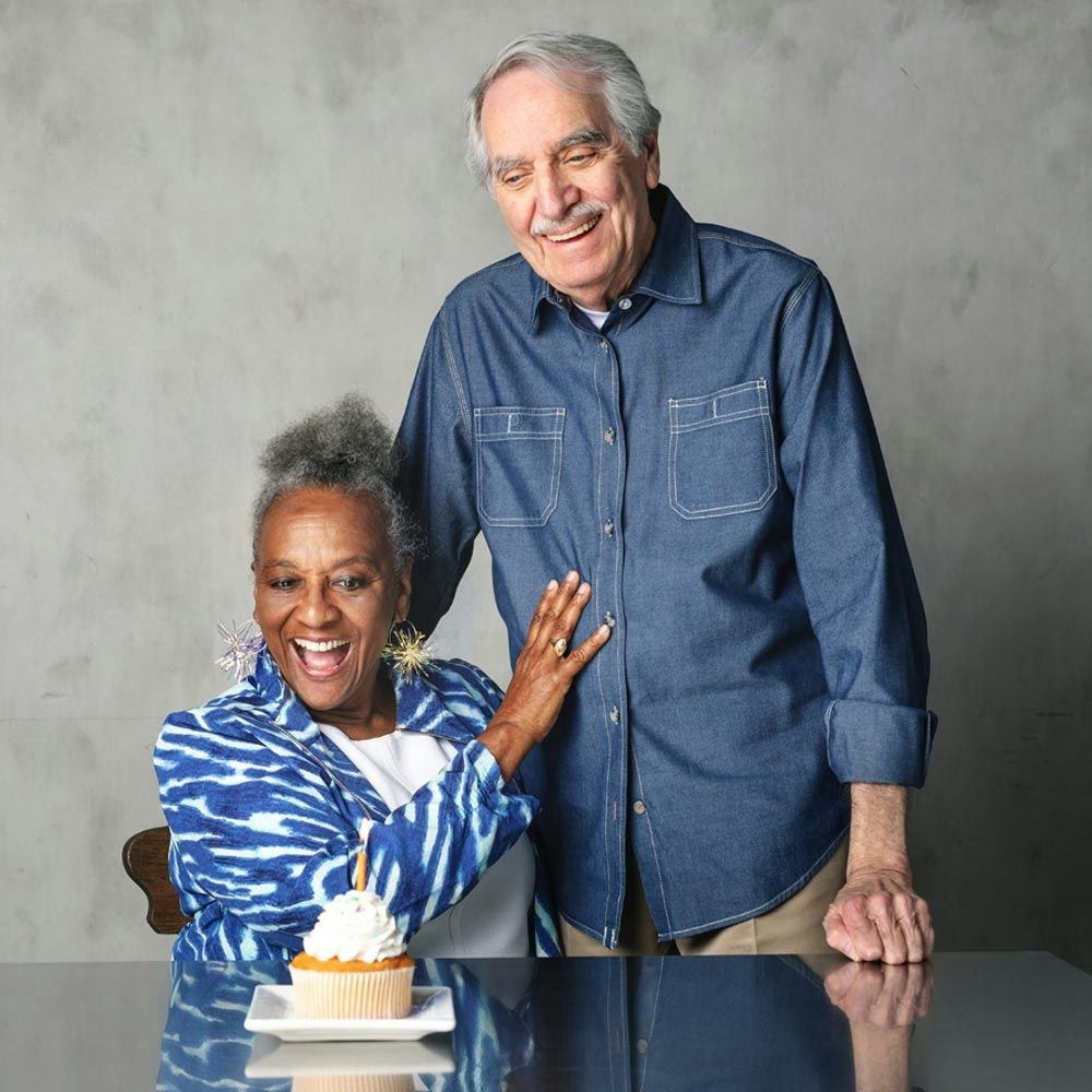 Older couple celebrating a birthday