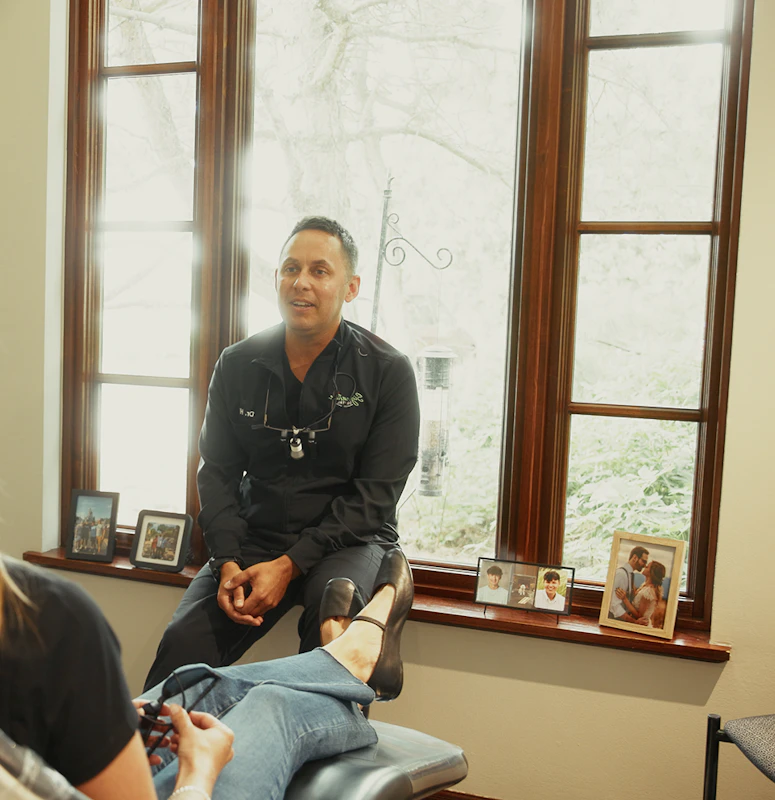 Dr. Hill with patient