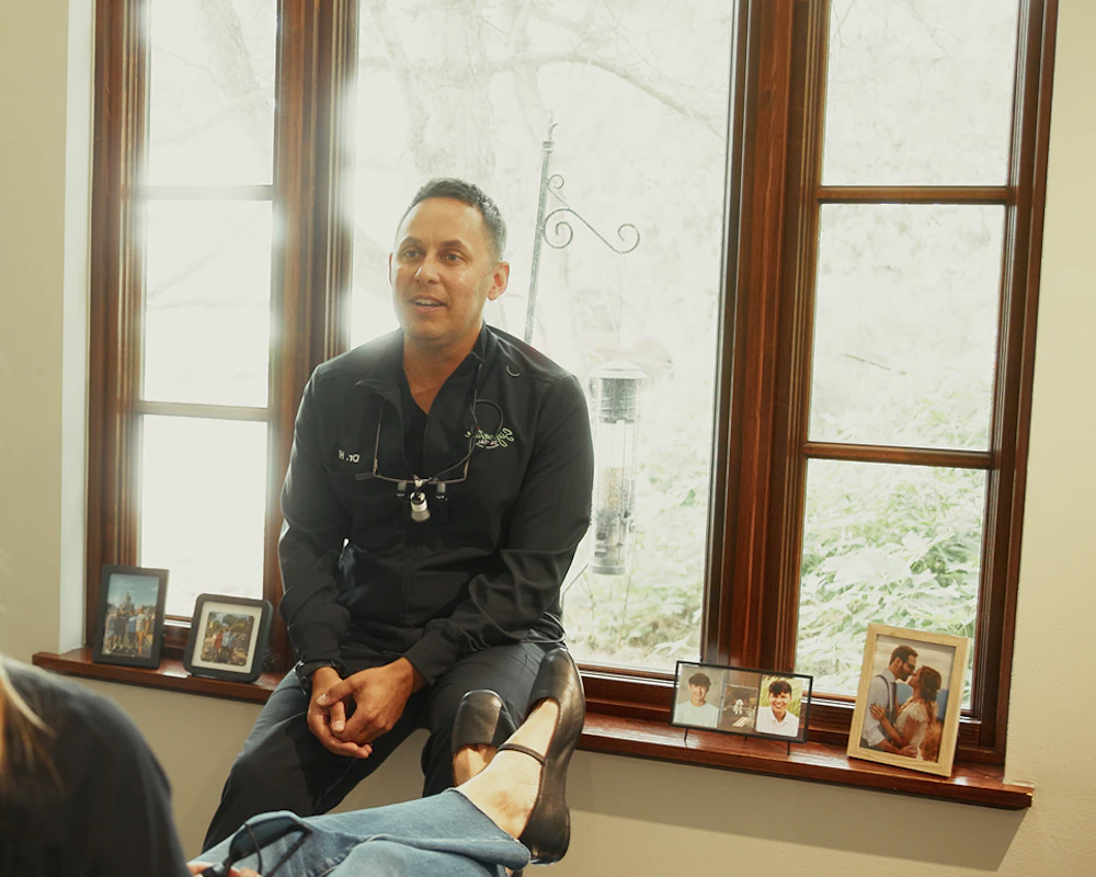 Dr. Hill with patient