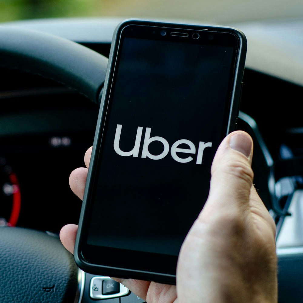 Driver using uber app